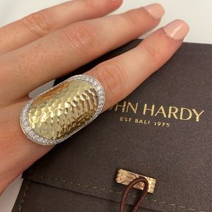 John Hardy 18k yellow gold diamond ring